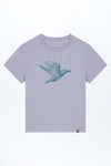 W-STTW172-Basic-T-Shirt-aus-Bio-Baumwolle-Bedrucktes-Design-Freedom-Bird-Lavender