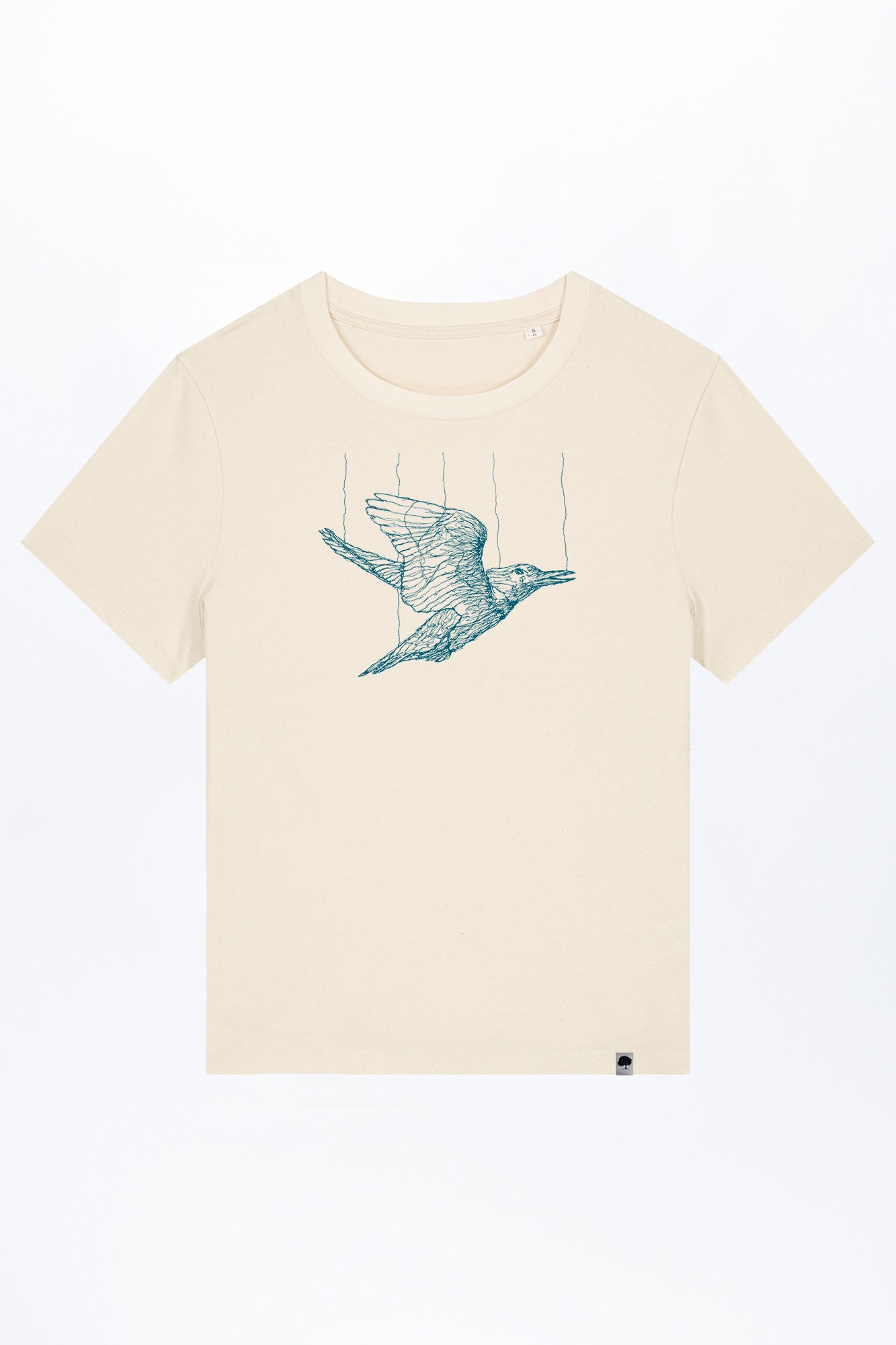 W-STTW172-Basic-T-Shirt-aus-Bio-Baumwolle-Bedrucktes-Design-Freedom-Bird-Natural-Raw