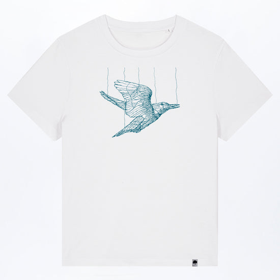 W-STTW172-Basic-T-Shirt-aus-Bio-Baumwolle-Bedrucktes-Design-Freedom-Bird-White