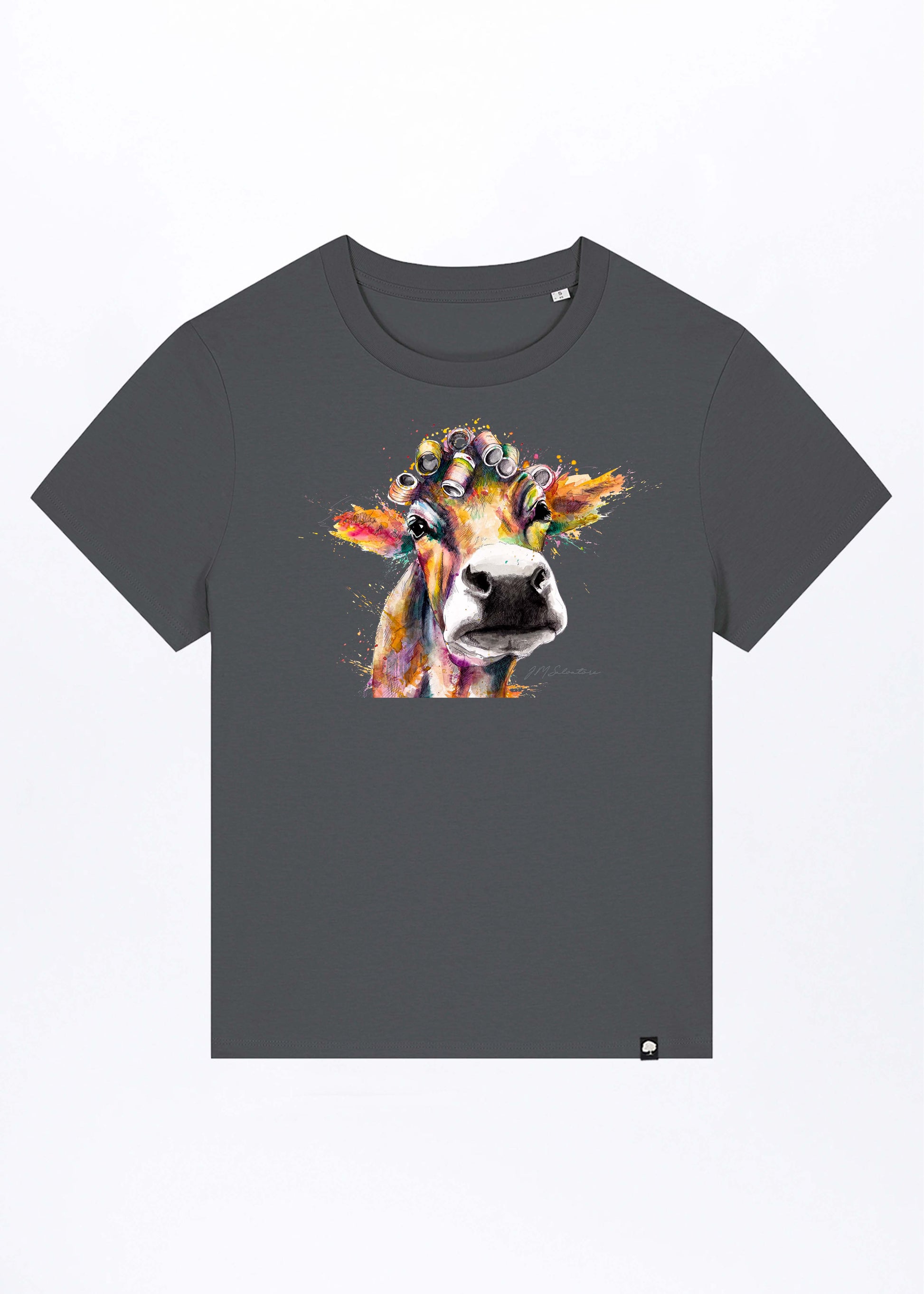 W-STTW172-Cow-Basic-T-Shirt-aus-Bio-Baumwolle-Online-Mode-Shop-CASSIMA-Anthracite-Vorne