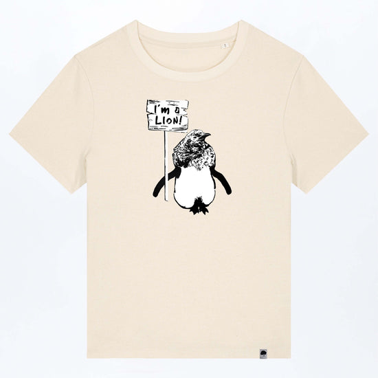 W-STTW172-I-Am-A-Lion-Basic-T-Shirt-aus-Bio-Baumwolle-Oeko-Mode-Online-CASSIMA-Natural-Raw-Vorne