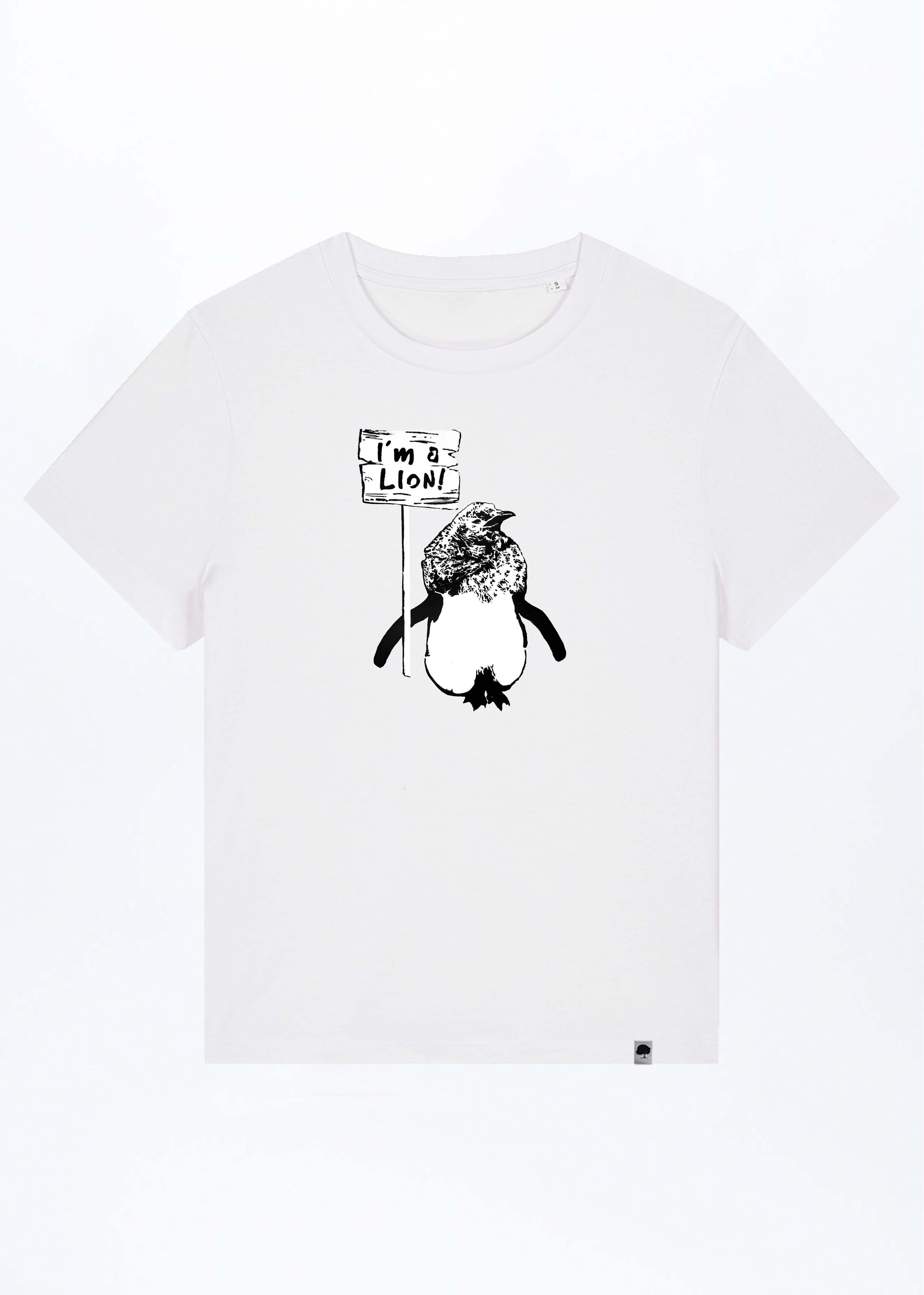 W-STTW172-I-Am-A-Lion-Basic-T-Shirt-aus-Bio-Baumwolle-Oeko-Mode-Online-CASSIMA-White-Vorne