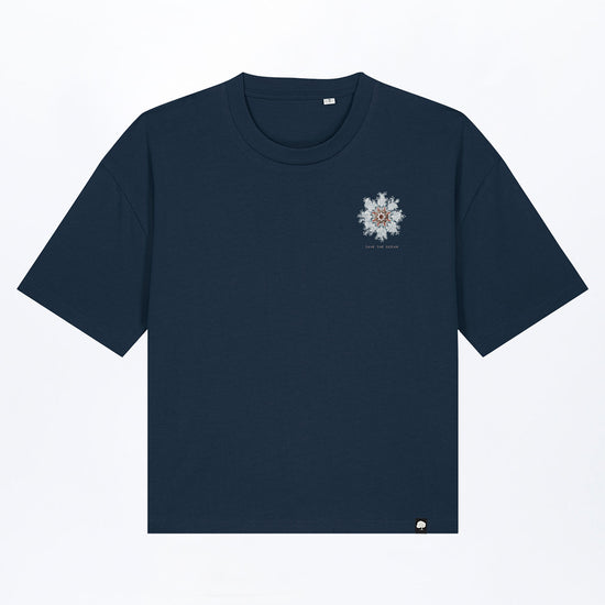 W-STTW175-Oversized-Boxy-T-Shirt-aus-Bio-Baumwolle-Bedrucktes-Design-Sea-flower-2-French-Navy