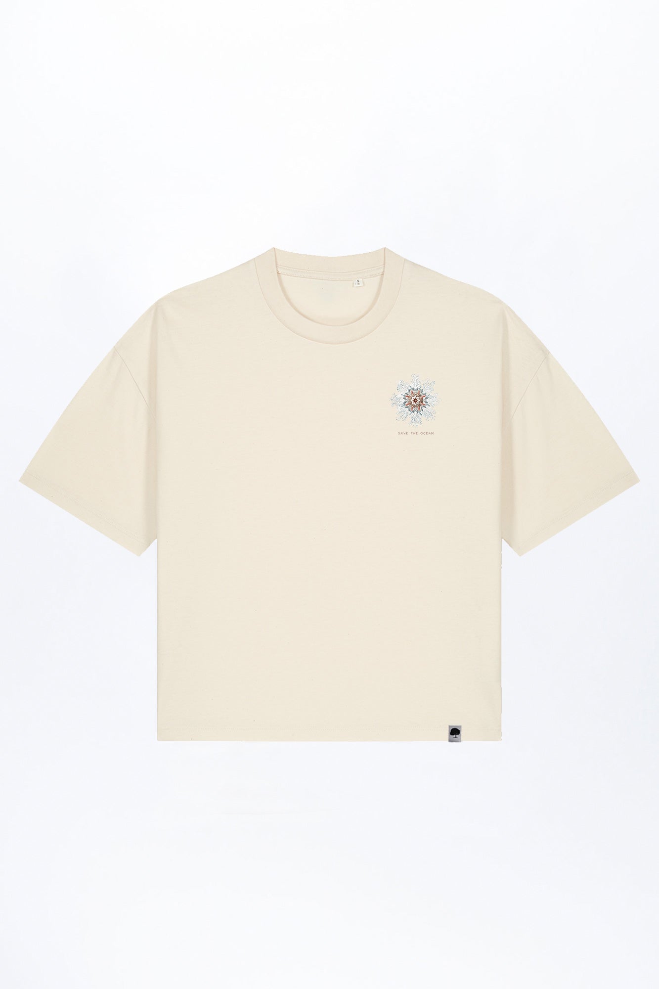 W-STTW175-Oversized-Boxy-T-Shirt-aus-Bio-Baumwolle-Bedrucktes-Design-Sea-flower-2-Natural-Raw