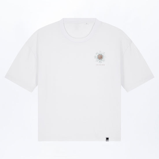 W-STTW175-Oversized-Boxy-T-Shirt-aus-Bio-Baumwolle-Bedrucktes-Design-Sea-flower-2-White