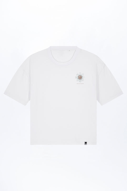 W-STTW175-Oversized-Boxy-T-Shirt-aus-Bio-Baumwolle-Bedrucktes-Design-Sea-flower-2-White