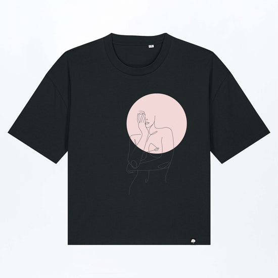 W-STTW175-Women-s-Circle-Boxy-Fit-T-Shirt-aus-Bio-Baumwolle-Faire-Mode-BOLLIVI-Black-Vorne