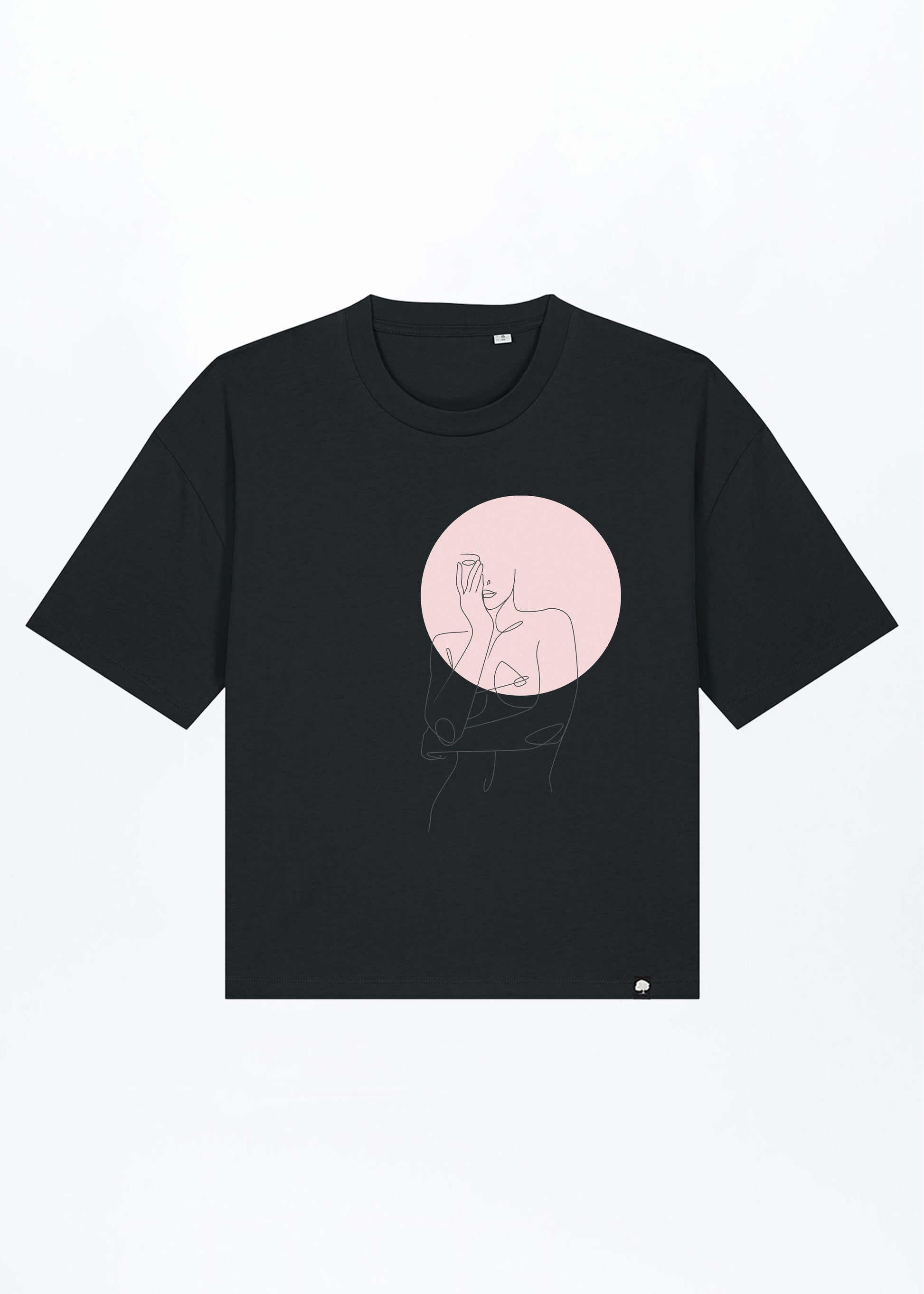 W-STTW175-Women-s-Circle-Boxy-Fit-T-Shirt-aus-Bio-Baumwolle-Faire-Mode-BOLLIVI-Black-Vorne