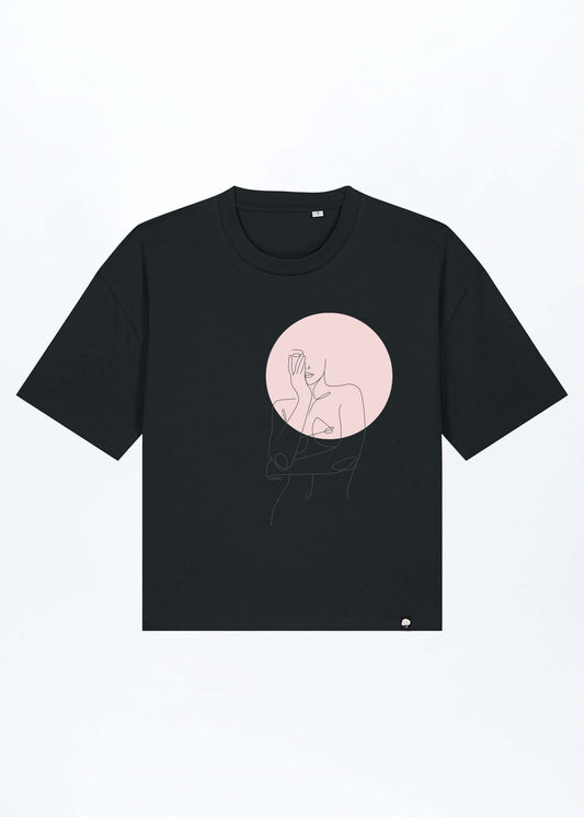 W-STTW175-Women-s-Circle-Boxy-Fit-T-Shirt-aus-Bio-Baumwolle-Faire-Mode-BOLLIVI-Black-Vorne