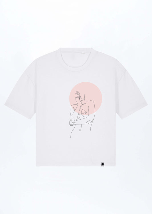 W-STTW175-Women-s-Circle-Boxy-Fit-T-Shirt-aus-Bio-Baumwolle-Faire-Mode-BOLLIVI-White-Vorne