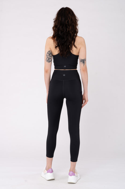 INMOTION Leggings für Damen aus Recyceltem Polyester in Meteorite Black, Vorderansicht