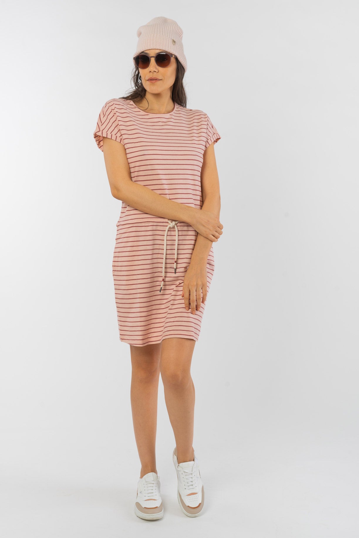 W-W121-05-Casual-Jerseydress-STRIPES-aus-Bio-Baumwolle-Fair-Trade-Kleidung-Frauen-DEVORA-Light-Rose-Dark-Rose-Vorne6