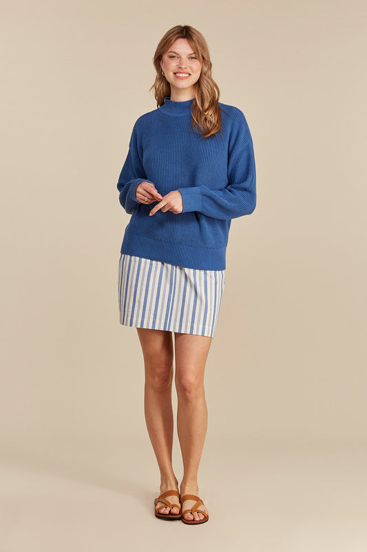 CODY Jumper für Damen aus Bio Baumwolle in Blue, Vorderansicht