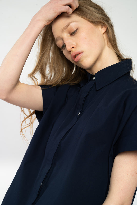 NILAY Bluse für Damen aus Bio Baumwolle in Navy, Detailansicht