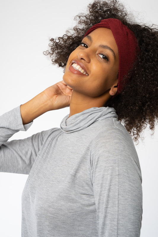 MEENA aus Bio Baumwolle in Burgundy Red, Vorderansicht