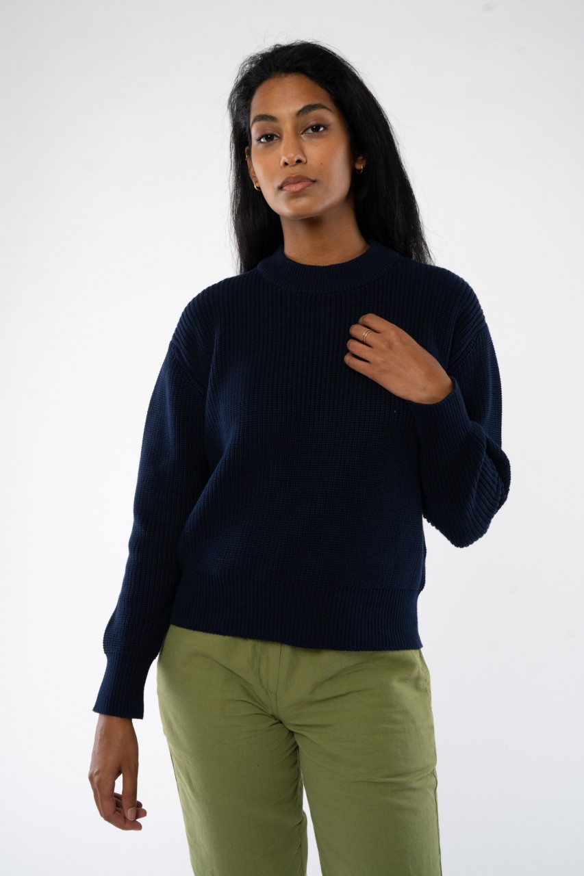 MANIKA Rippstrick-pullover aus Bio Baumwolle