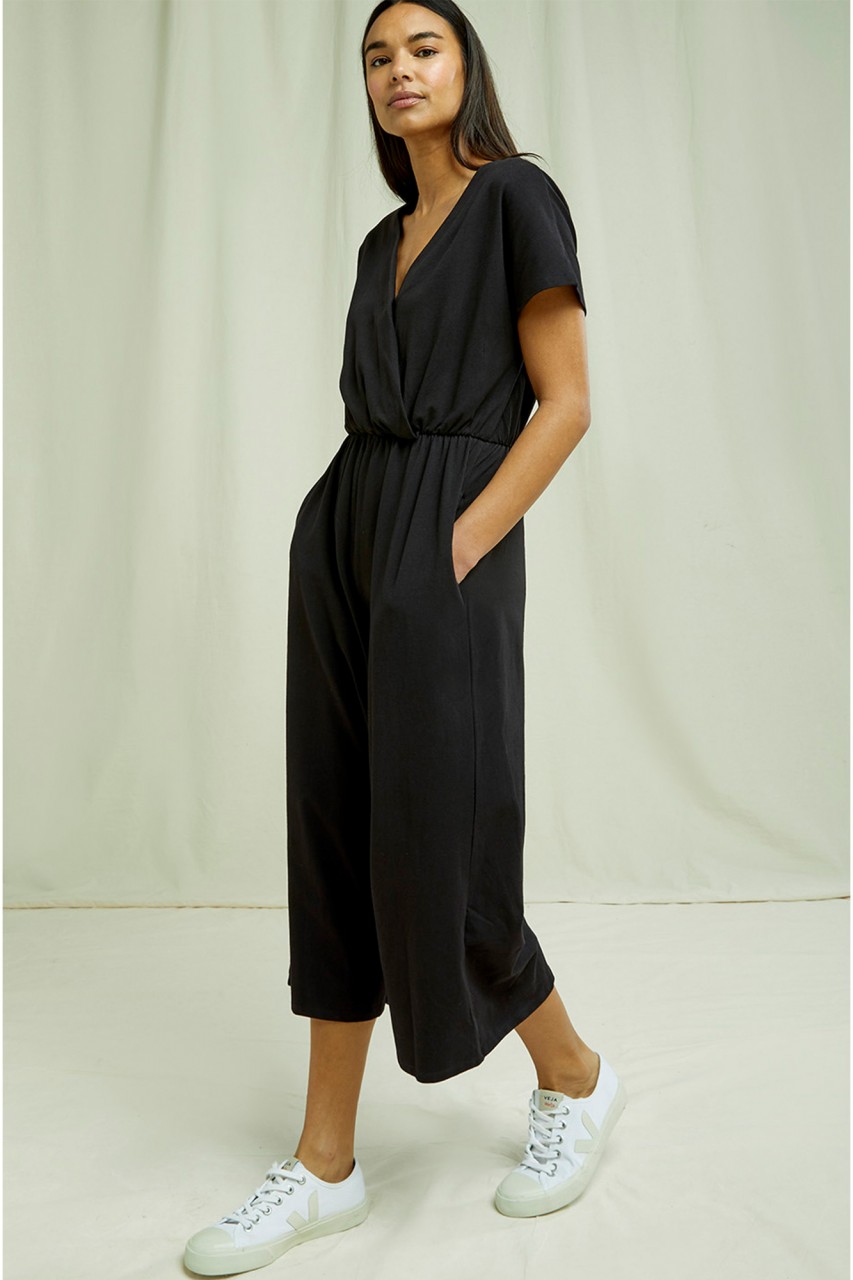 Khaki Evelyn jumpsuit made from organic cotton