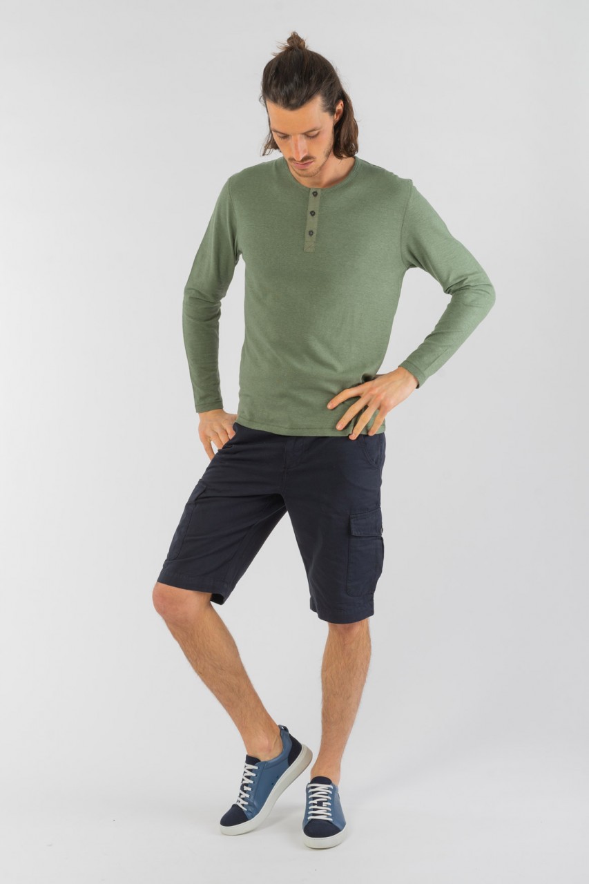 Henley Longsleeve aus Hanf & Bio Baumwolle