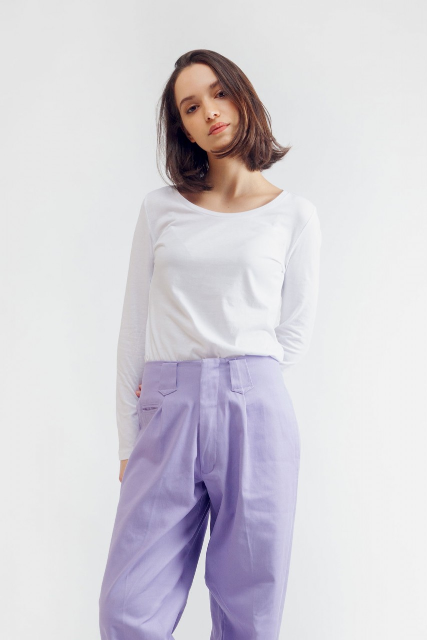 Fashionable organic shirt long sleeve for women