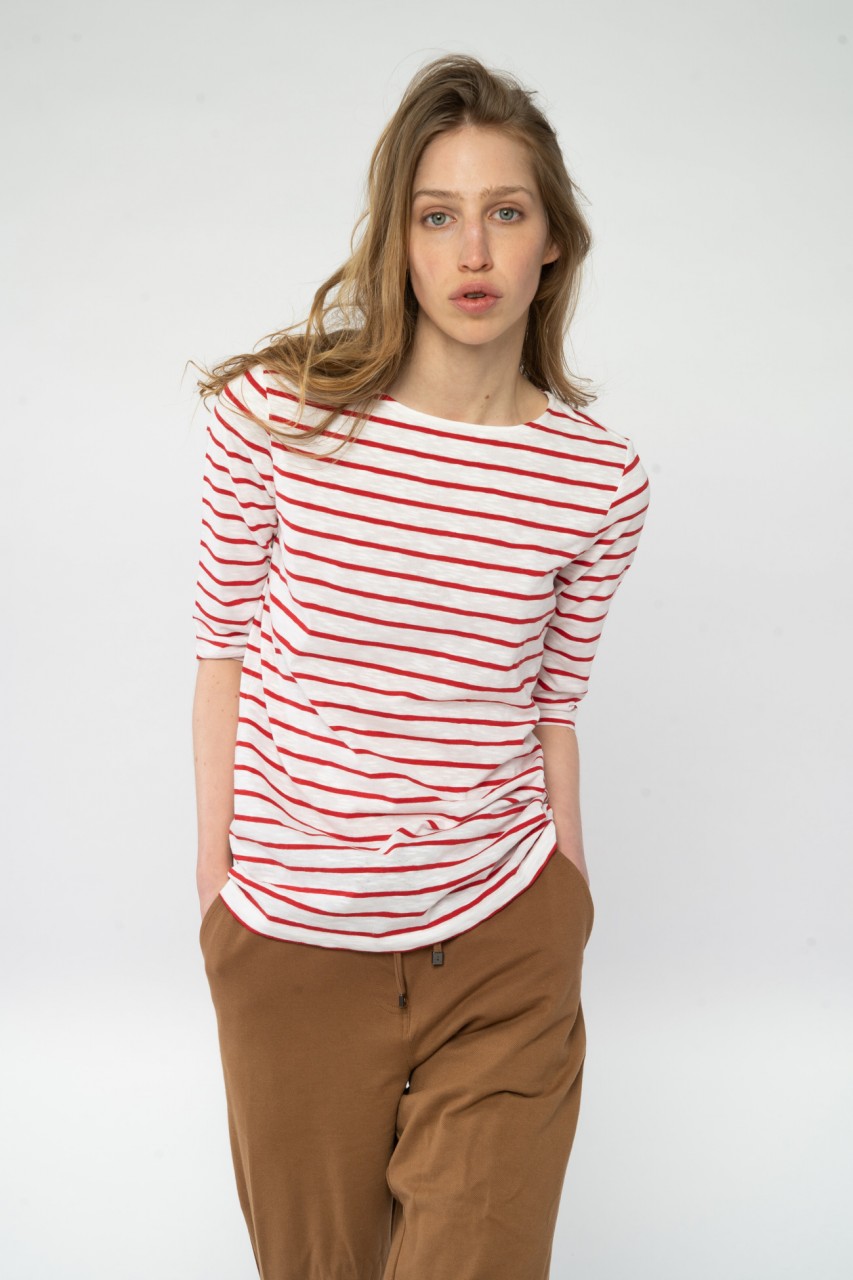 Striped T-shirt with 3/4 sleeves made of Organic Cotton