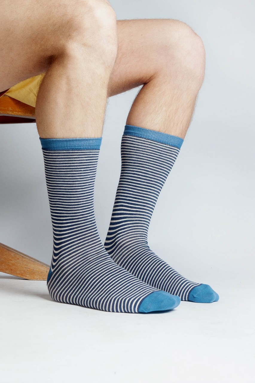 Gestreifte Socken aus Bio Baumwolle für Herren