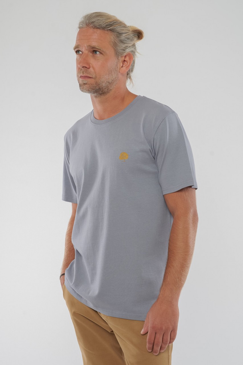 Heavy T-Shirt mit edler Stickerei aus Bio Baumwolle