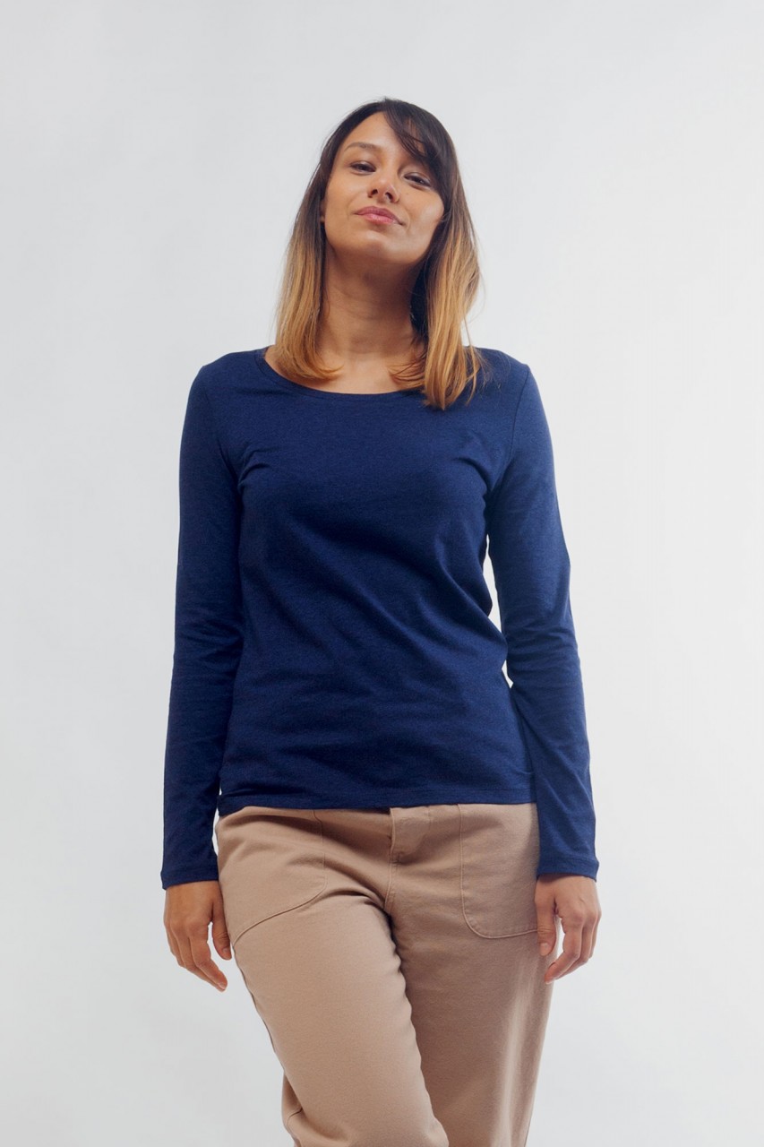 Fashionable organic shirt long sleeve for women