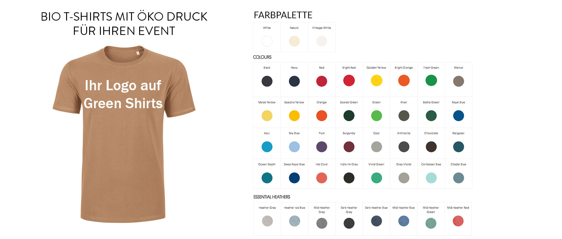 T-Shirts Bedrucken Logo Bands, Event Shirts Farben